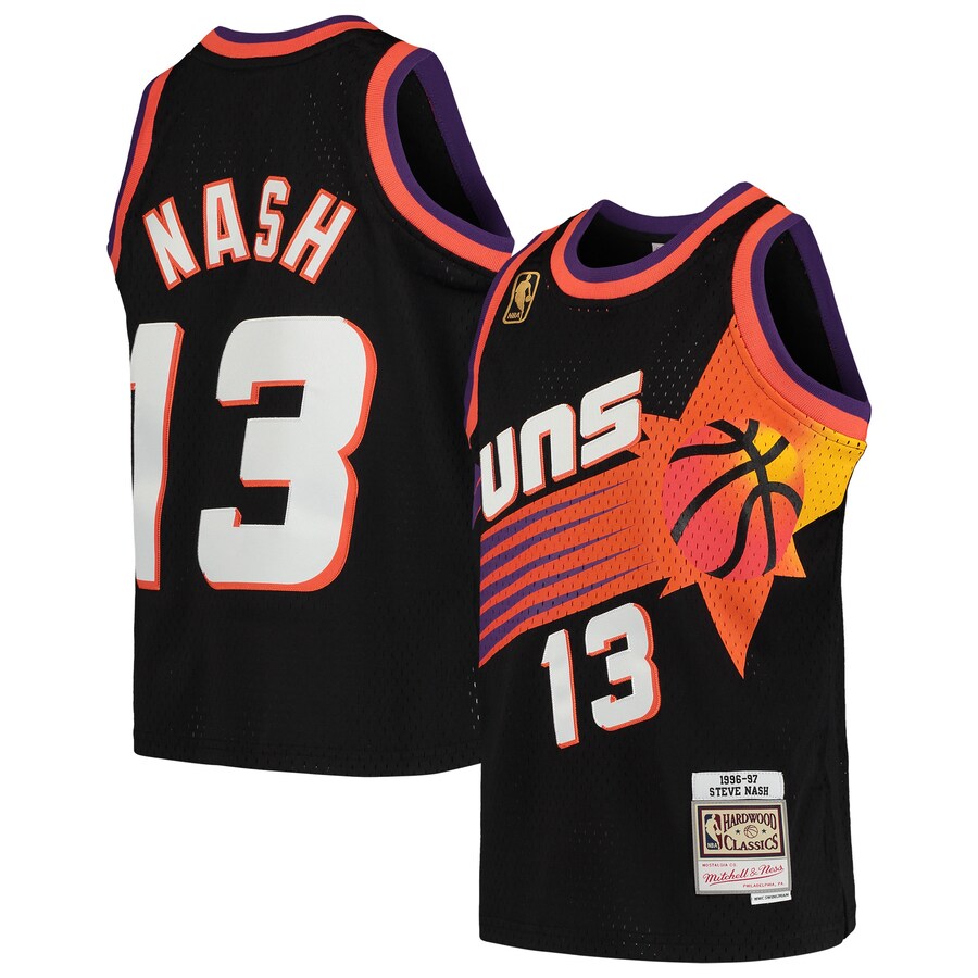 Youth Phoenix Suns Steve Nash Mitchell & Ness Black 1996-97 Hardwood Classics Swingman Throwback Jersey - Ujersey NFL Shop