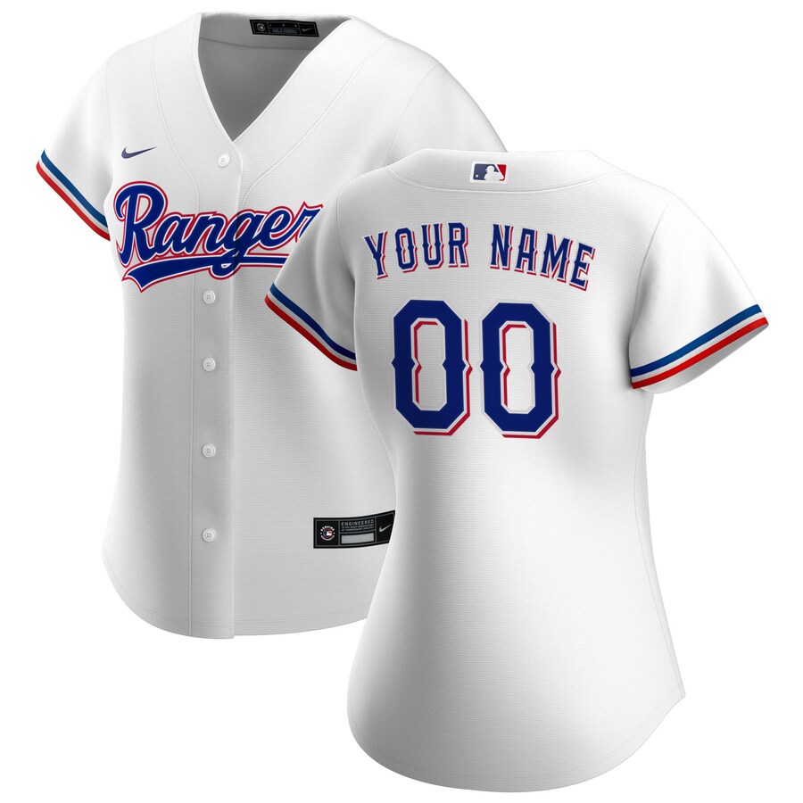 Women's Texas Rangers Nike White Home Replica Custom Jersey - Ujersey NFL Shop