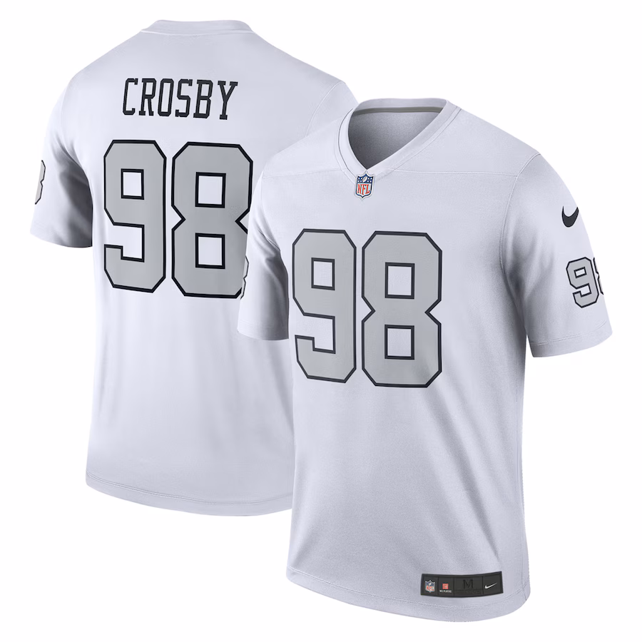 Men's Las Vegas Raiders Maxx Crosby Nike White Legend Player Performance Top - Ujersey NFL Shop