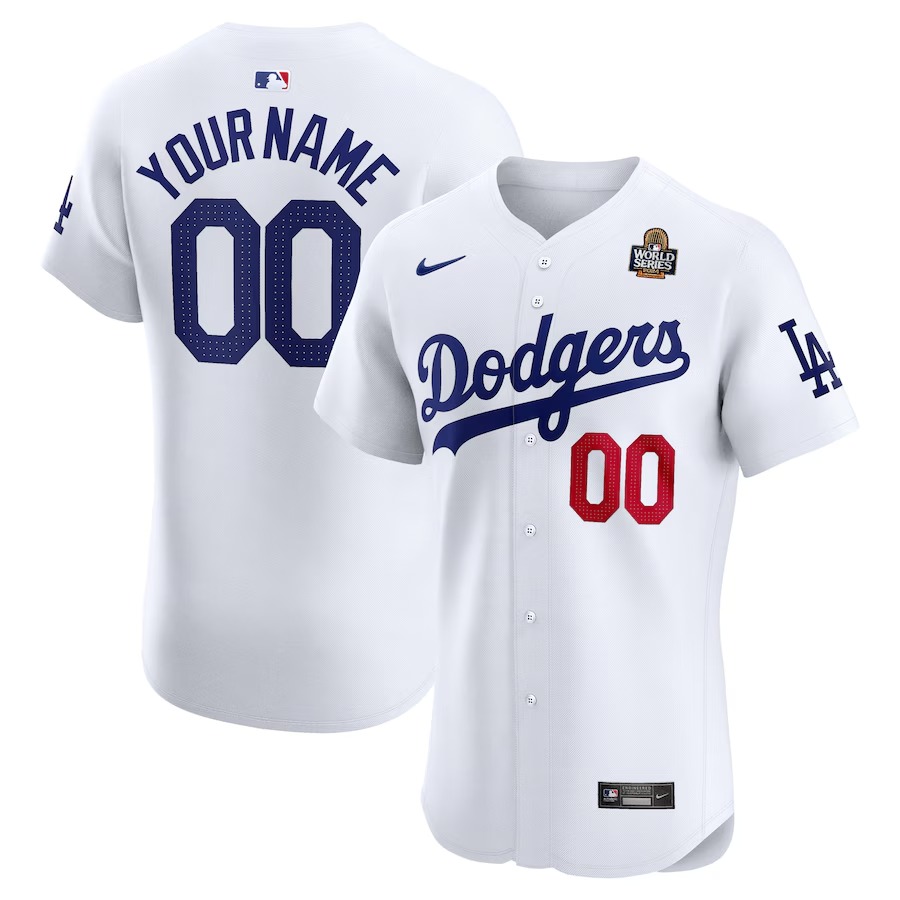 Men's Los Angeles Dodgers Nike White 2024 World Series Home Custom Elite Jersey - Ujersey NFL Shop