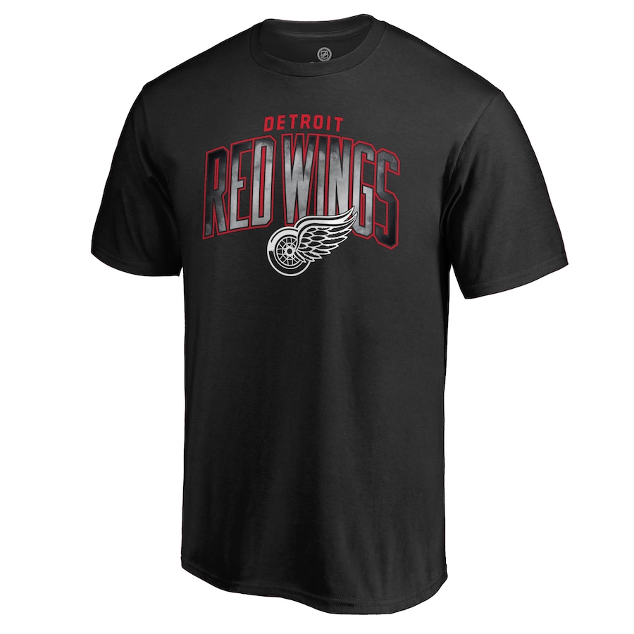 Men's Detroit Red Wings Black Arch Smoke T-Shirt - Ujersey