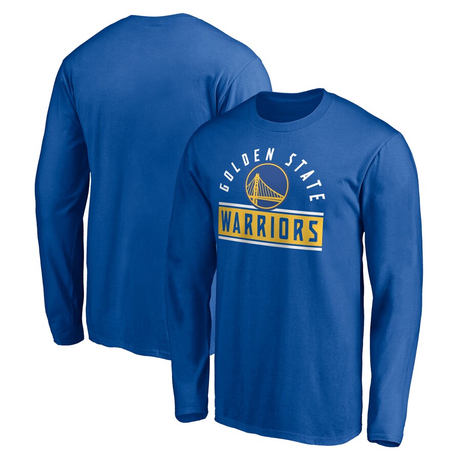 Men's Golden State Warriors Royal Team Arch Knockout Long Sleeve T-Shirt - Ujersey