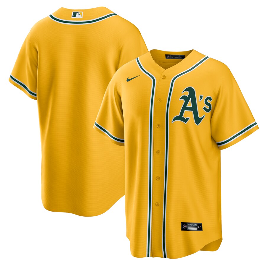 Men's Oakland Athletics Nike Gold Alternate Replica Team Jersey - Ujersey