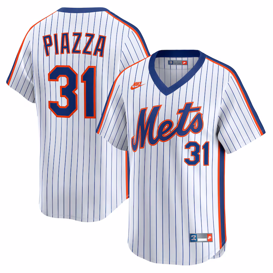 Men's New York Mets Mike Piazza Nike White Throwback Cooperstown Collection Limited Jersey - Ujersey NFL Shop