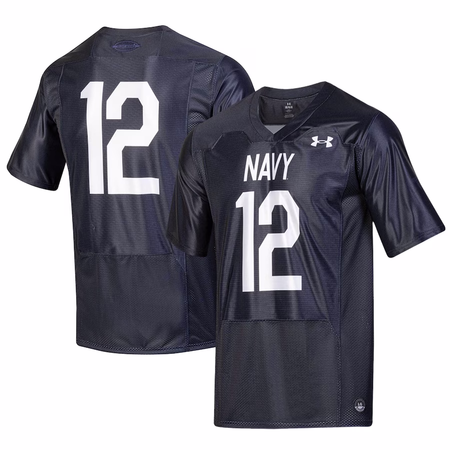 #12 Navy Midshipmen Under Armour Silent Service Replica Football Jersey - Navy - Ujersey NFL Shop