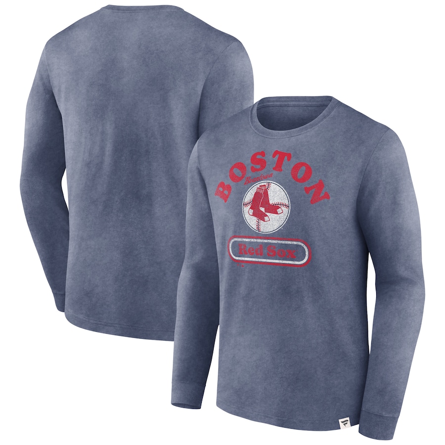 Men's Boston Red Sox Fanatics Navy Circus Catch Long Sleeve T-Shirt - Ujersey