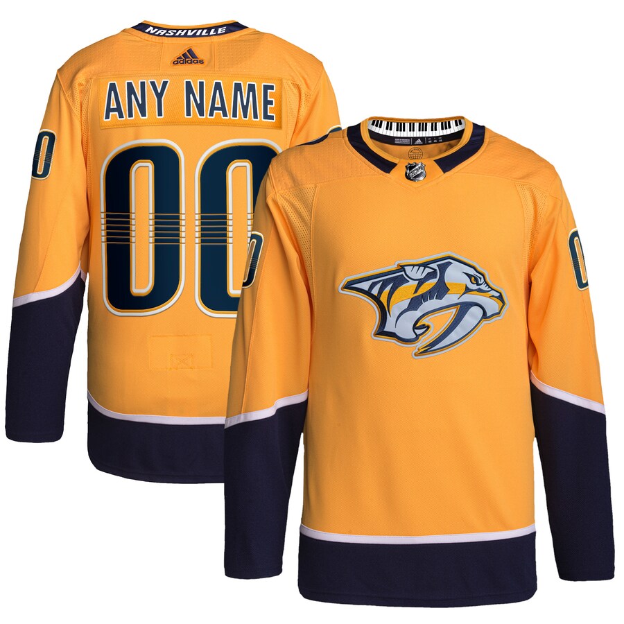 Men's Nashville Predators adidas Gold Home Primegreen Authentic Pro Custom Jersey - Ujersey NFL Shop