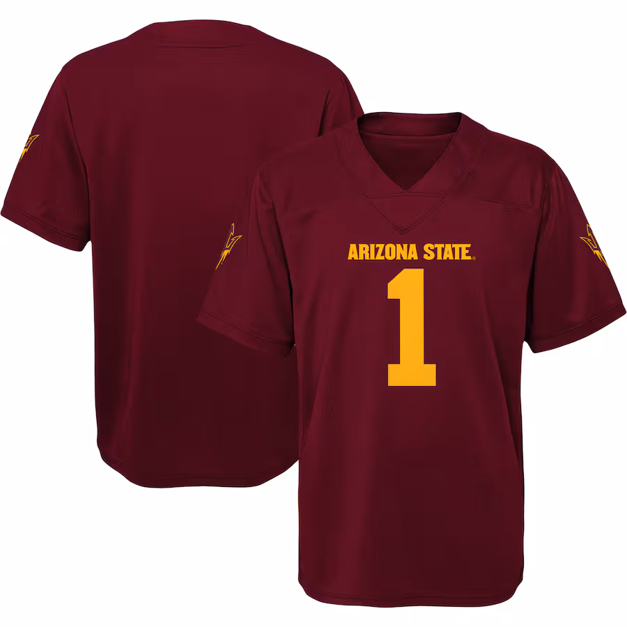 #1 Arizona State Sun Devils Youth Jersey - Maroon - Ujersey NFL Shop
