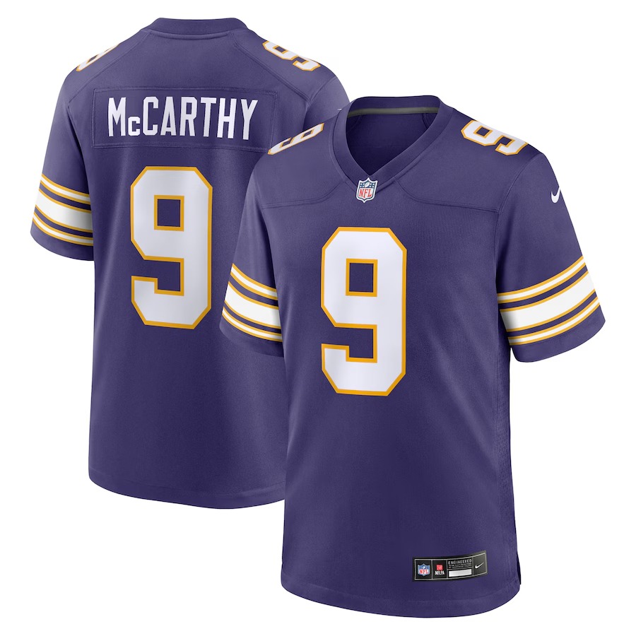 Men's Minnesota Vikings J.J. McCarthy Nike Purple 2nd Alternate Player Game Jersey - Ujersey NFL Shop