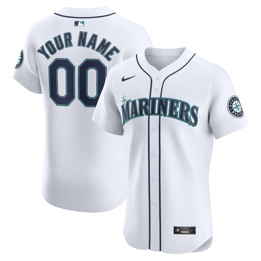 Men's Seattle Mariners Nike White Home Elite Custom Jersey - Ujersey NFL Shop