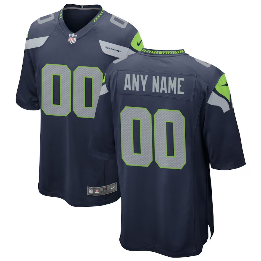 Men's Seattle Seahawks Nike College Navy Custom Game Jersey - Ujersey NFL Shop