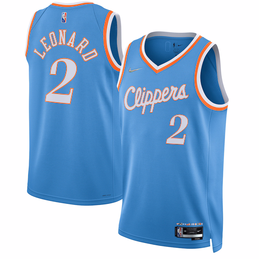 Men's LA Clippers Kawhi Leonard Nike Light Blue 2021/22 Swingman Jersey - City Edition - Ujersey NFL Shop
