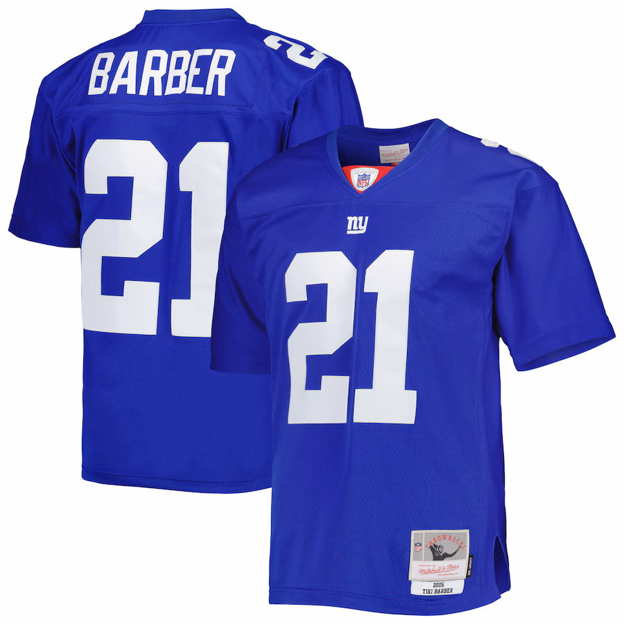 Men's New York Giants Tiki Barber Mitchell & Ness Royal Legacy Replica Jersey - Ujersey NFL Shop