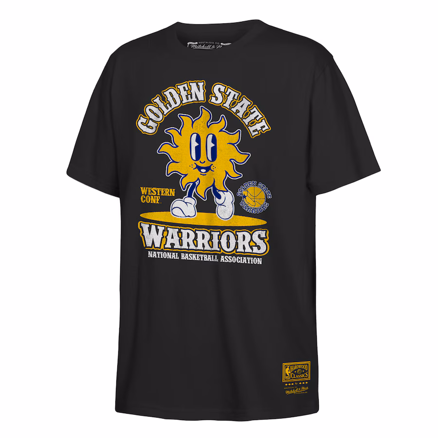 Youth Golden State Warriors Mitchell & Ness Royal Retro Mascot Script T-Shirt - Ujersey