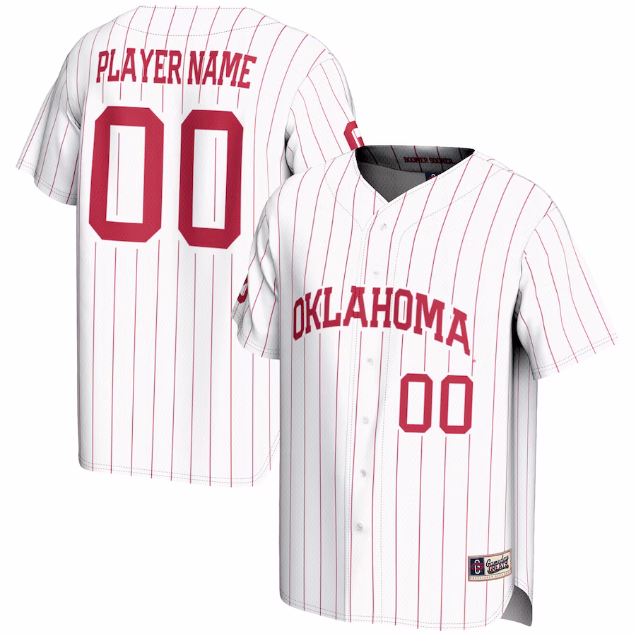 Oklahoma Sooners GameDay Greats Youth NIL Pick-A-Player Lightweight Baseball Jersey - White - Ujersey NFL Shop
