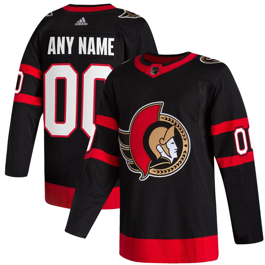 Men's Ottawa Senators adidas Black 2020/21 Home Authentic Custom Jersey - Ujersey NFL Shop