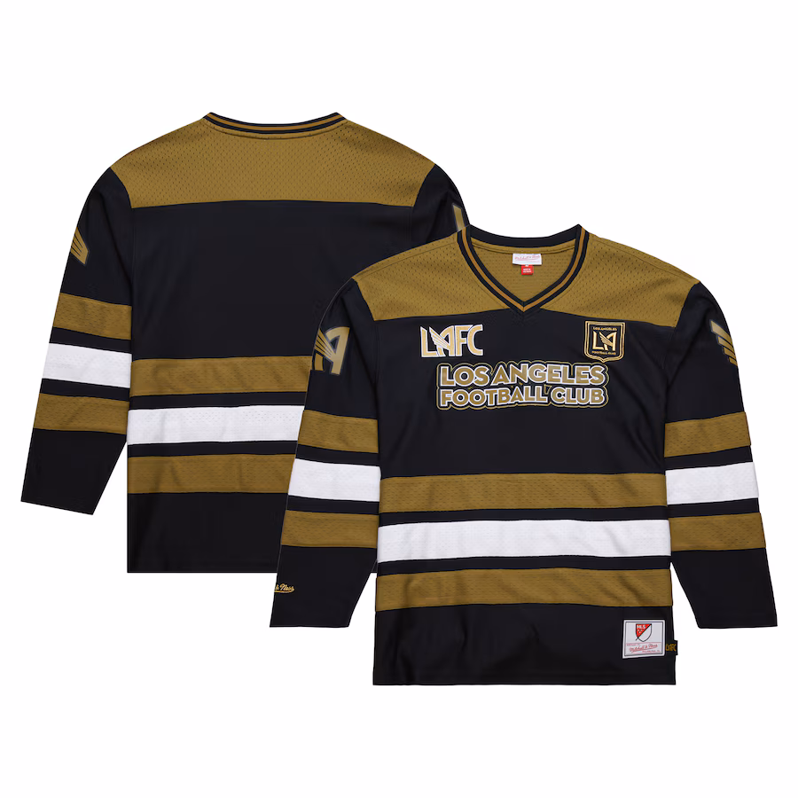 Men's LAFC Mitchell & Ness Gold Stateside V-Neck Long Sleeve Jersey - Ujersey NFL Shop