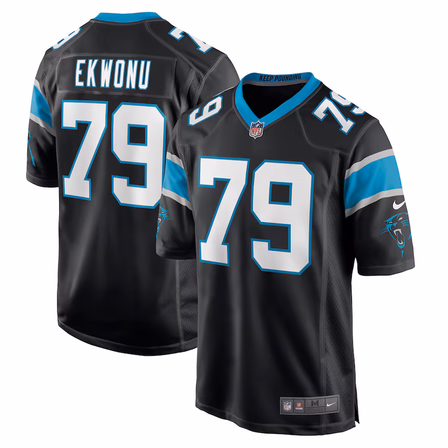 Men's Carolina Panthers Ikem Ekwonu Nike Black Player Game Jersey - Ujersey NFL Shop
