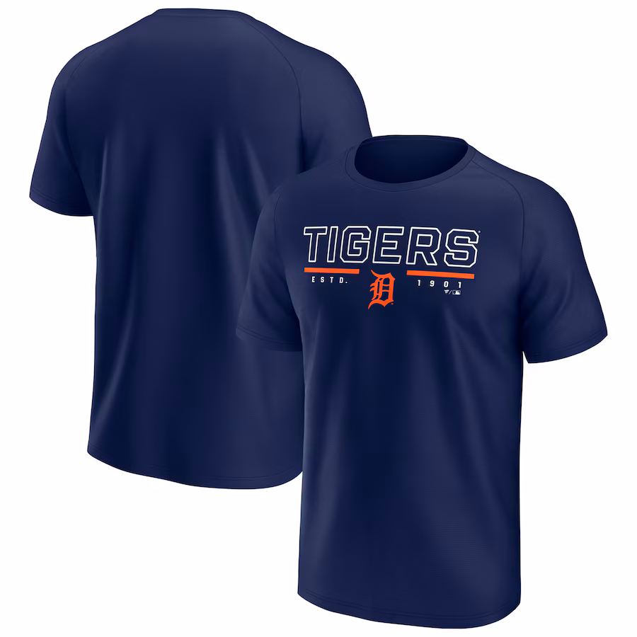 Men's Detroit Tigers Fanatics Navy Raglan T-Shirt - Ujersey