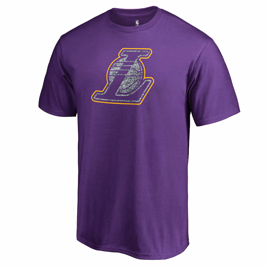 Men's Los Angeles Lakers Purple Static Logo T-Shirt - Ujersey
