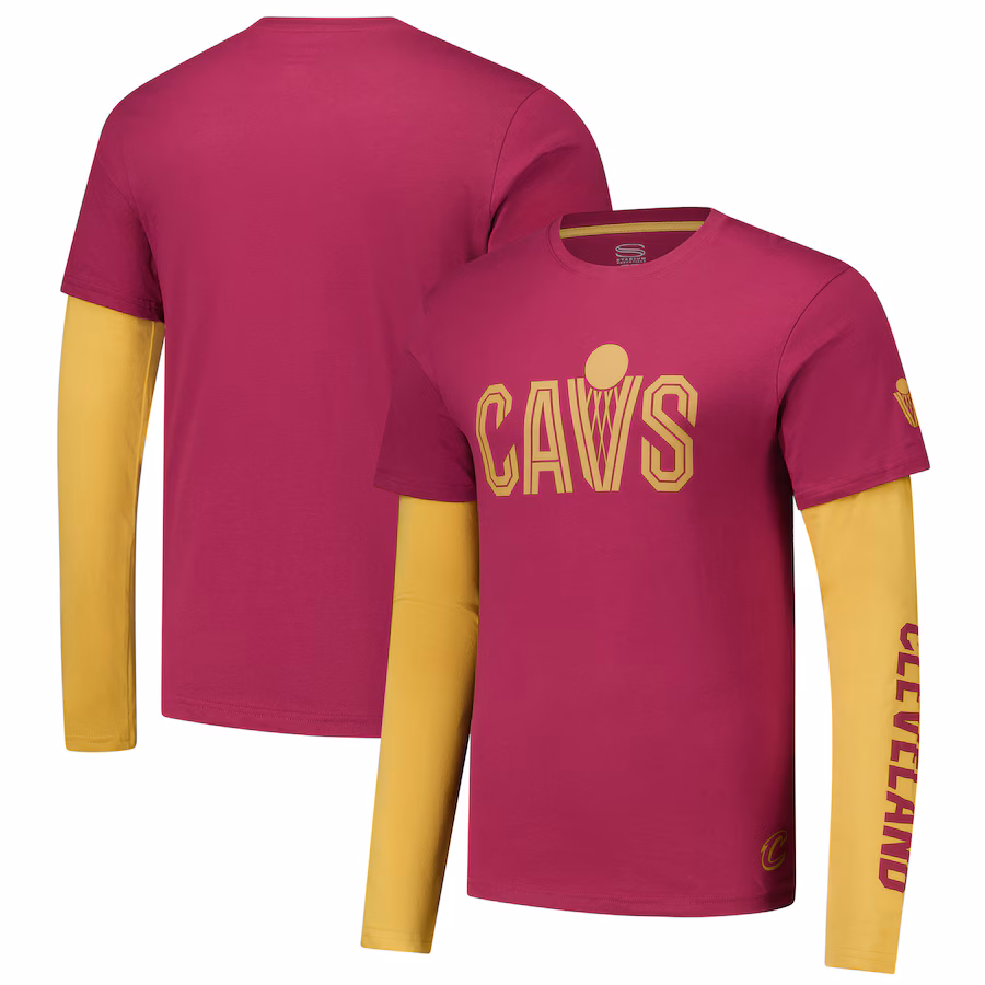 Unisex Cleveland Cavaliers Stadium Essentials Wine Spectator Twofer Long Sleeve  T-Shirt - Ujersey NFL Shop