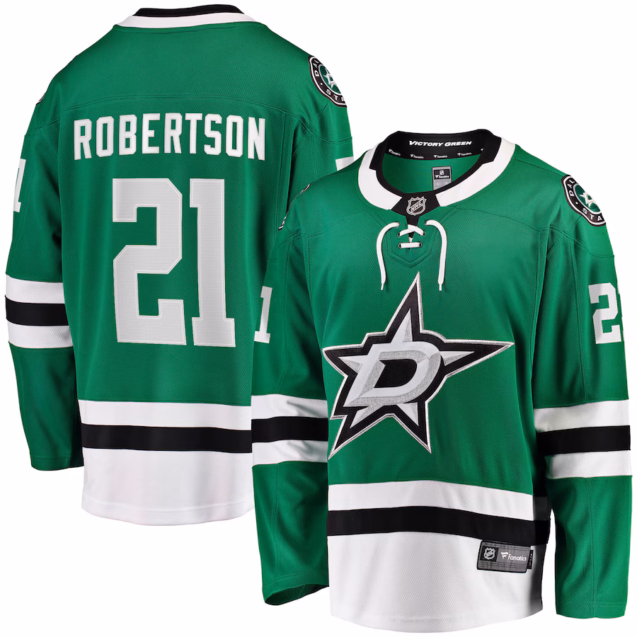 Men's Dallas Stars Jason Robertson Fanatics Kelly Green Home Breakaway Replica Jersey - Ujersey NFL Shop