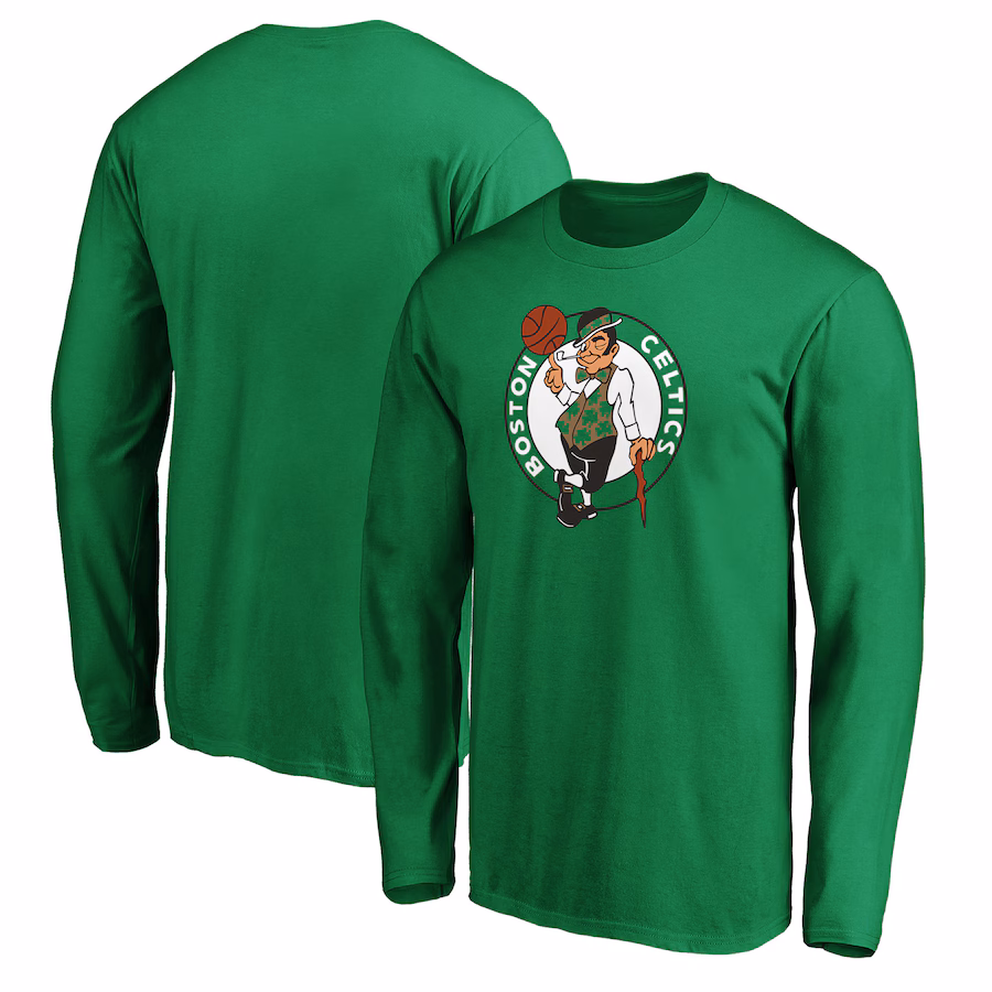 Men's Boston Celtics Kelly Green Primary Team Logo Long Sleeve T-Shirt - Ujersey