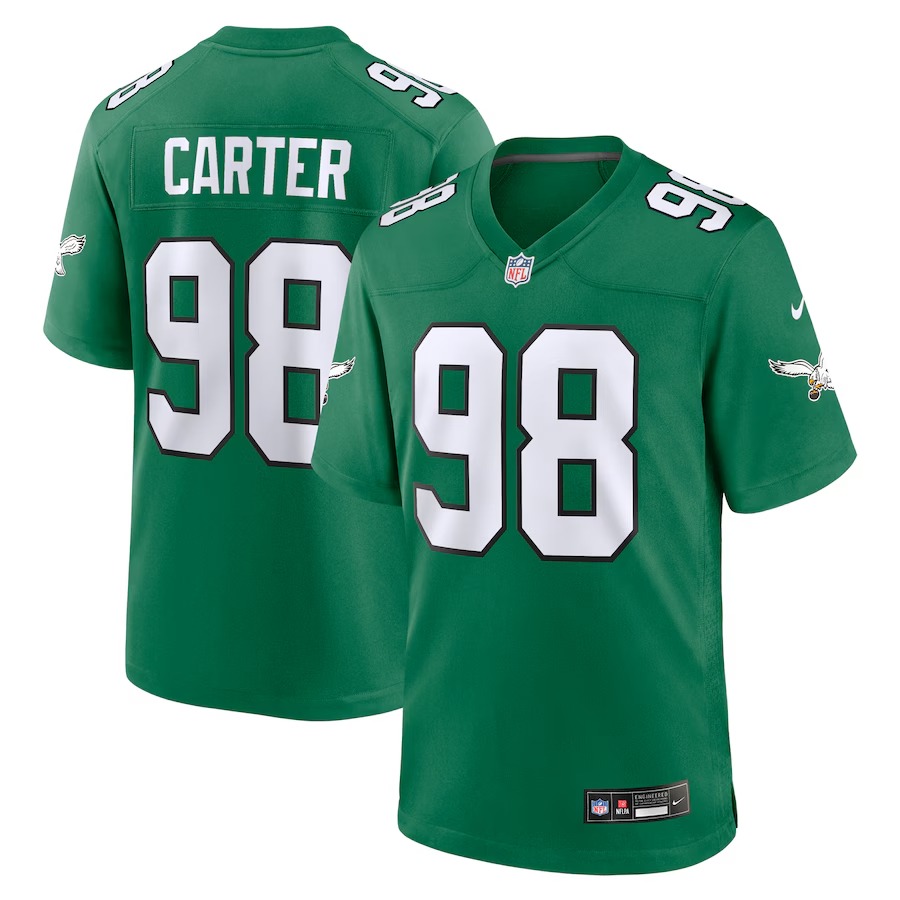 Men's Philadelphia Eagles Jalen Carter Nike Kelly Green Alternate Game Jersey - Ujersey NFL Shop