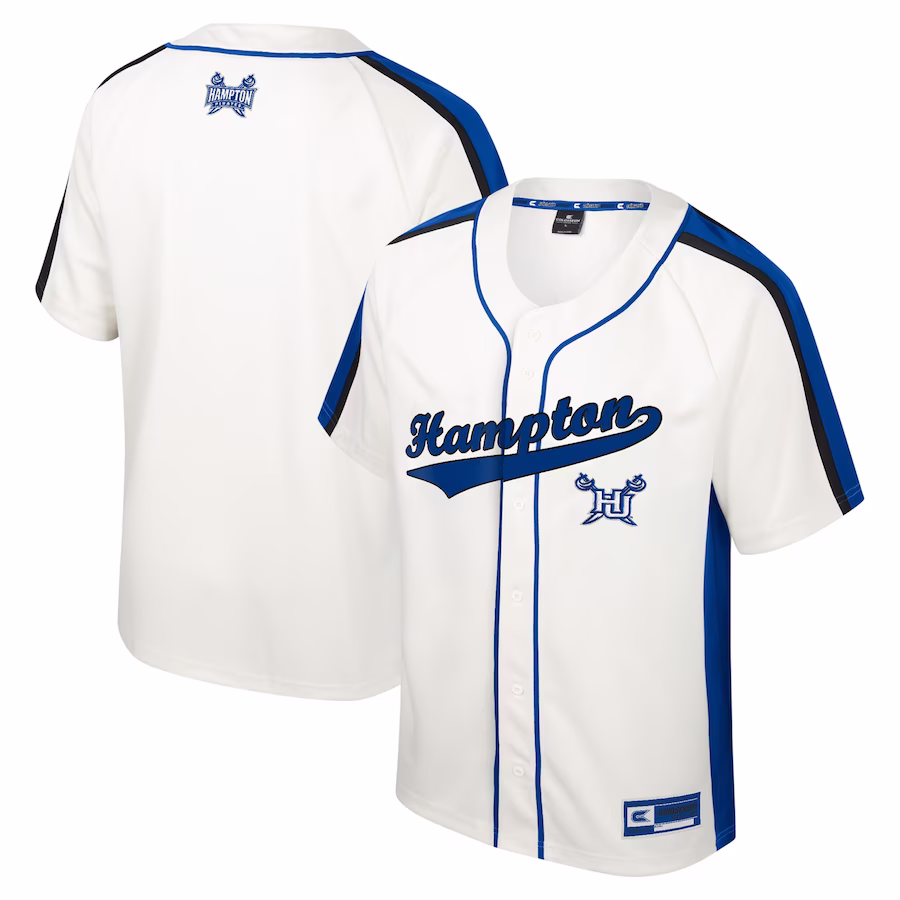Hampton Pirates Colosseum Ruth Button-Up Baseball Jersey - Cream - Ujersey