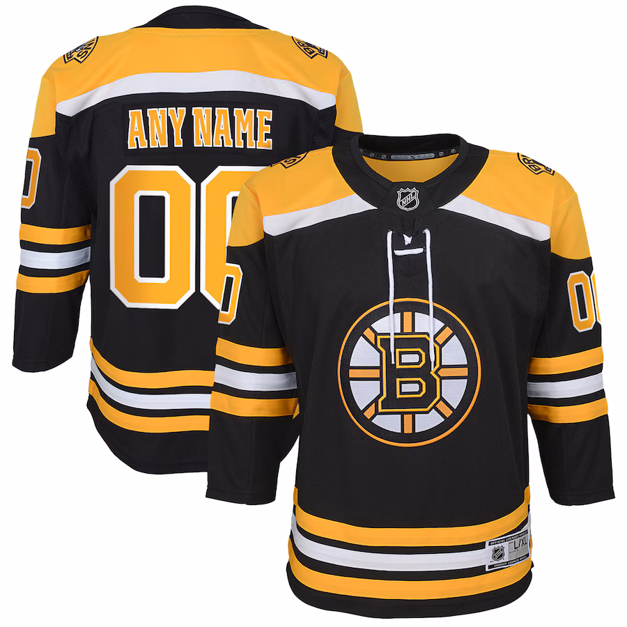 Youth Boston Bruins Black Home Custom Premier Jersey - Ujersey NFL Shop
