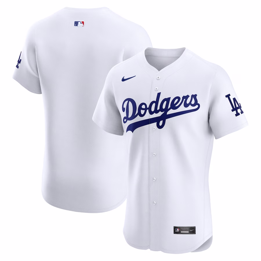 Men's Los Angeles Dodgers Nike White Home Elite Jersey - Ujersey