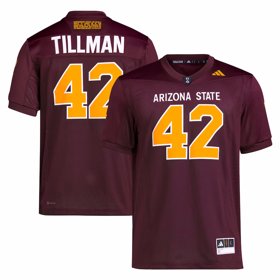 Pat Tillman Arizona State Sun Devils adidas Premier Jersey - Maroon - Ujersey NFL Shop