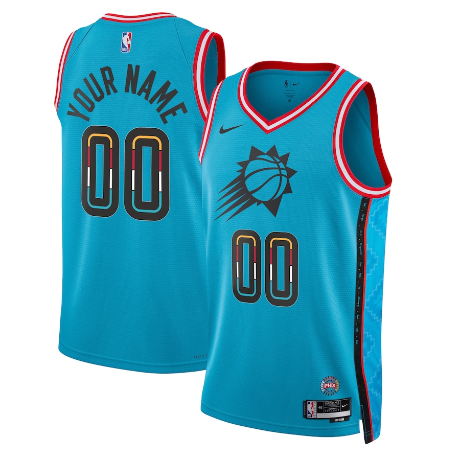 Unisex Phoenix Suns Nike Turquoise 2022/23 Swingman Custom Jersey - City Edition - Ujersey NFL Shop