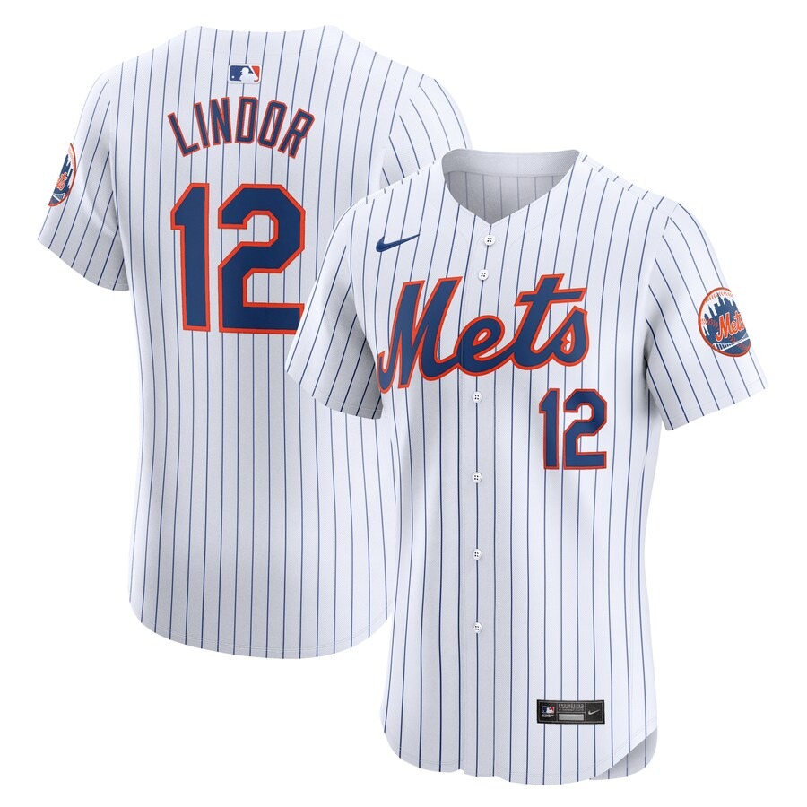 Men's New York Mets Francisco Lindor Nike White Home Elite Jersey - Ujersey NFL Shop