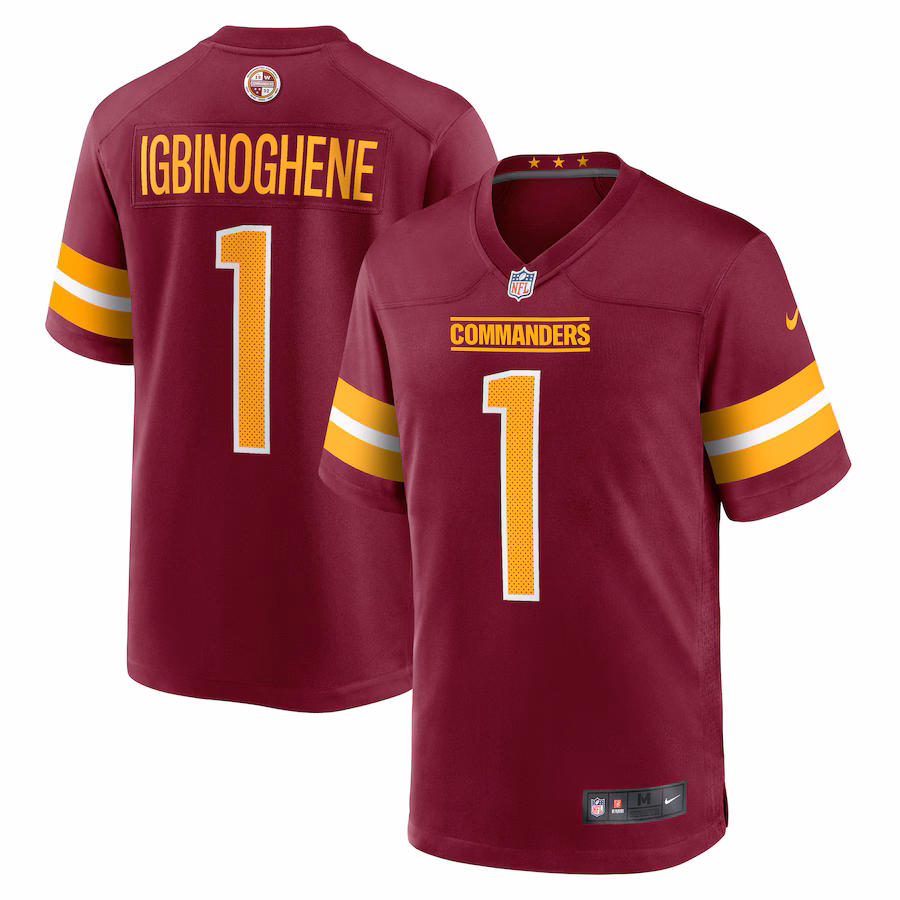 Men's Washington Commanders Noah Igbinoghene Nike Burgundy Game Jersey - Ujersey NFL Shop