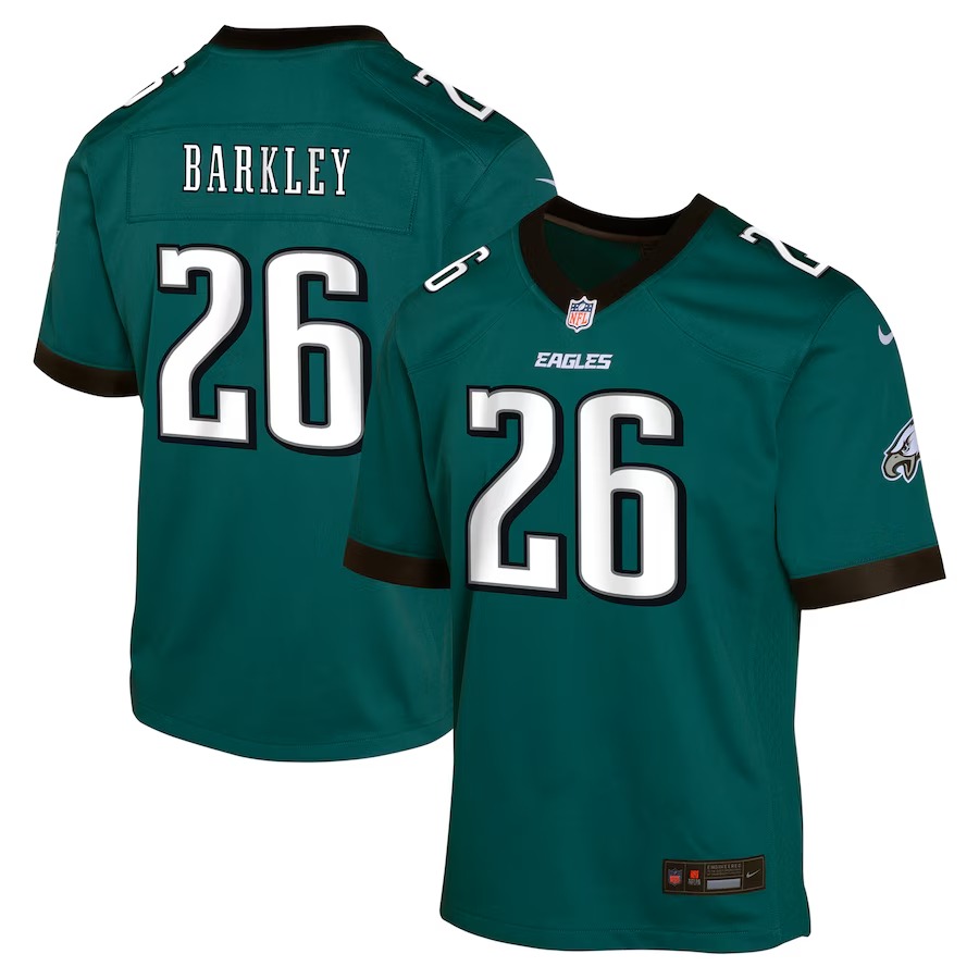 Youth Philadelphia Eagles Saquon Barkley Nike Midnight Green Team Player Game Jersey - Ujersey NFL Shop
