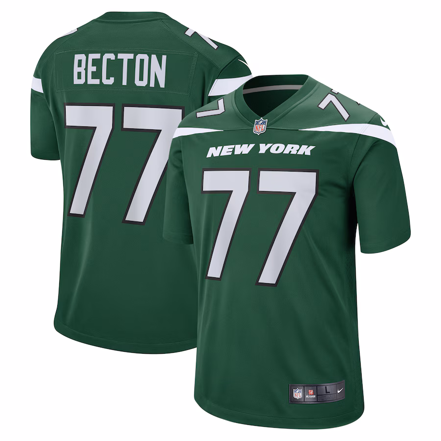 Men's New York Jets Mekhi Becton Nike Gotham Green Player Game Jersey - Ujersey NFL Shop