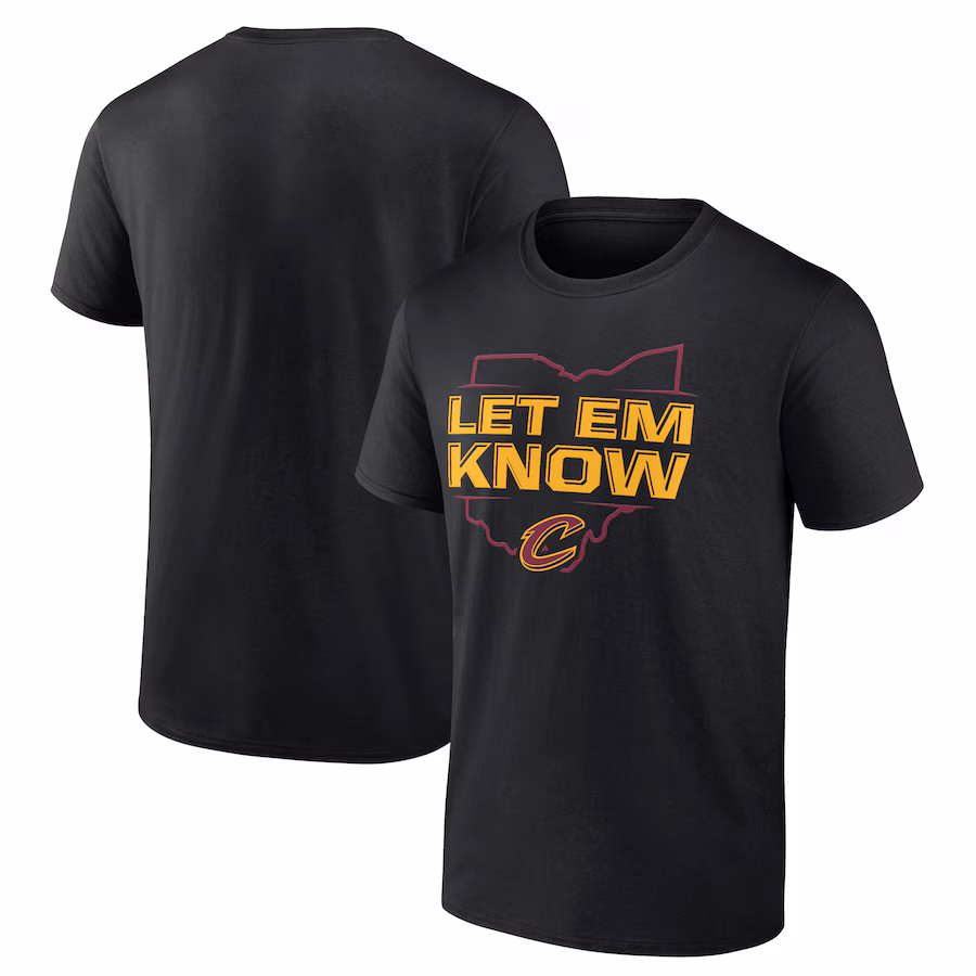 Men's Cleveland Cavaliers  Black Hometown Collection Let Em Know T-Shirt - Ujersey NFL Shop