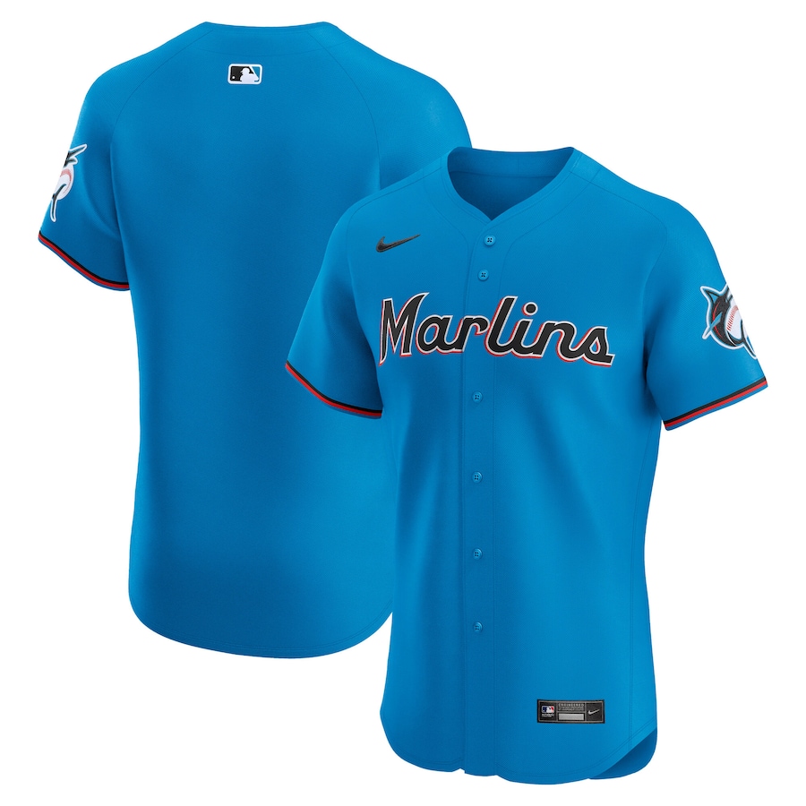 Men's Miami Marlins Nike Blue Alternate 2 Elite Jersey - Ujersey NFL Shop