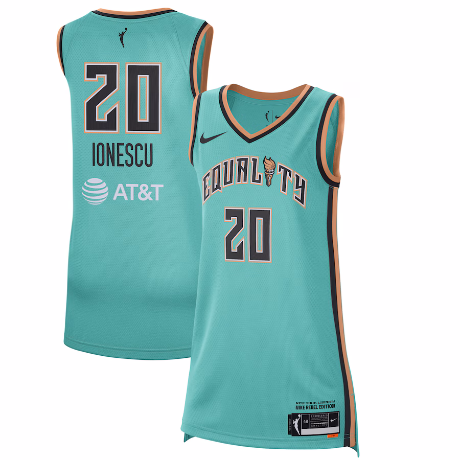 Women's New York Liberty Sabrina Ionescu Nike Green 2021 Rebel Edition Victory Player Jersey - Ujersey NFL Shop
