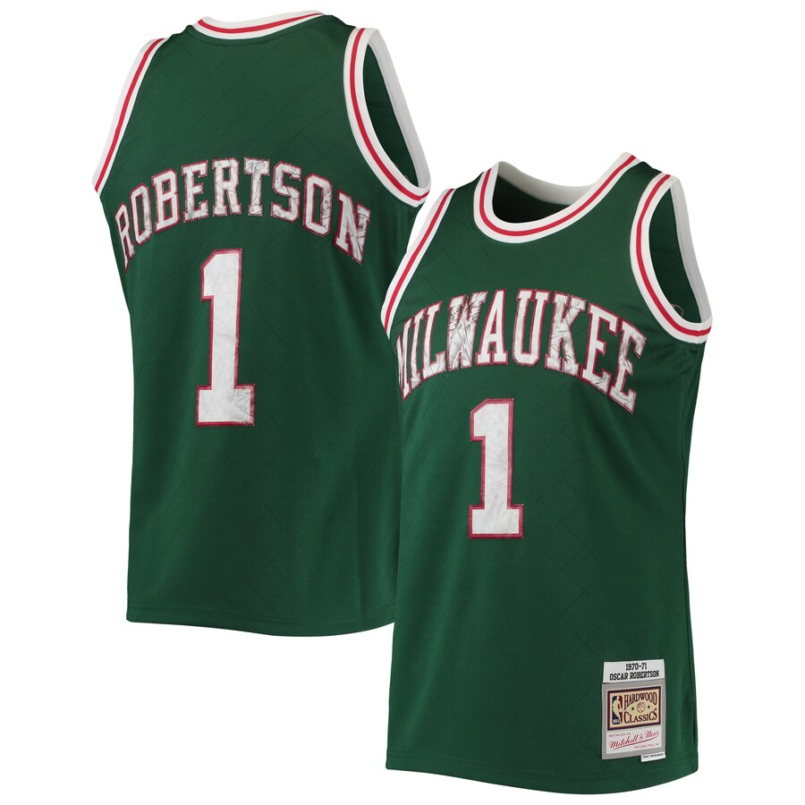 Men's Milwaukee Bucks Oscar Robertson Mitchell & Ness Green 1996/97 Hardwood Classics NBA 75th Anniversary Diamond Swingman Jersey - Ujersey NFL Shop