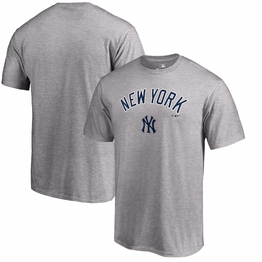 Men's New York Yankees Heathered Gray Team Lockup T-Shirt - Ujersey