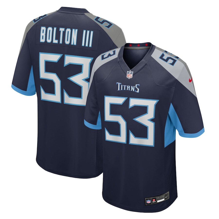 Men's Tennessee Titans Curtis Bolton III Nike Navy Team Game Jersey - Ujersey