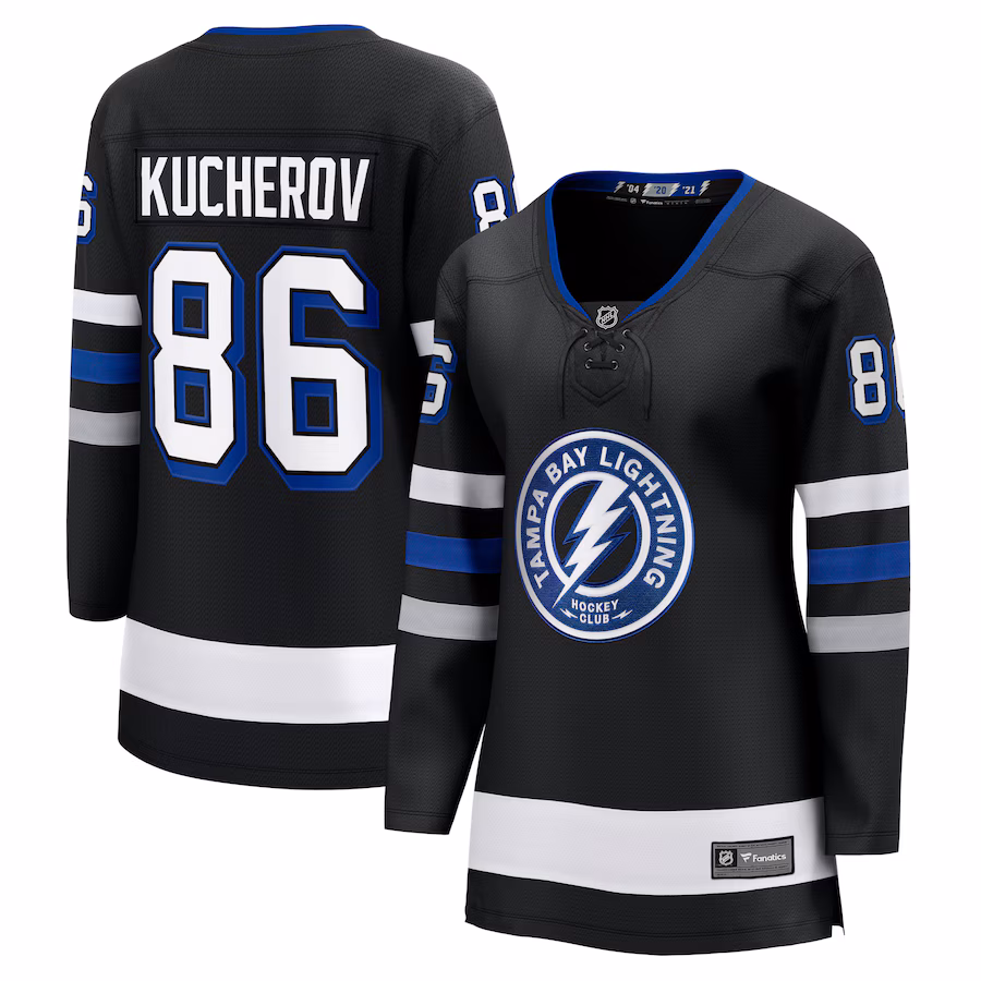 Women's Tampa Bay Lightning Nikita Kucherov Fanatics Black Alternate Premier Breakaway Player Jersey - Ujersey NFL Shop
