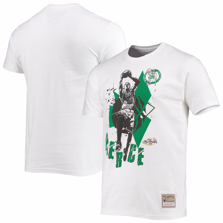Men's Boston Celtics Paul Pierce Mitchell & Ness White Suite Sensations Player T-Shirt - Ujersey