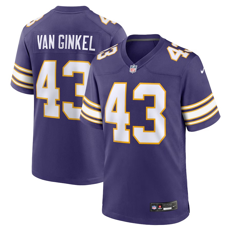 Men's Minnesota Vikings Andrew Van Ginkel Nike Purple Alternate Game Jersey - Ujersey NFL Shop