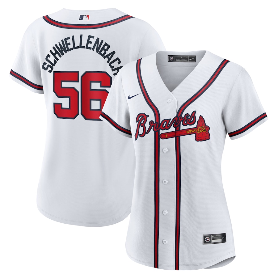 Women's Atlanta Braves Spencer Schwellenbach Nike White Home Replica Jersey - Ujersey NFL Shop