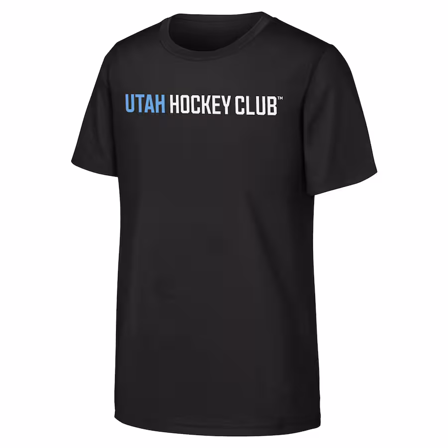 Youth NHL Utah Black Wordmark T-Shirt - Ujersey NFL Shop