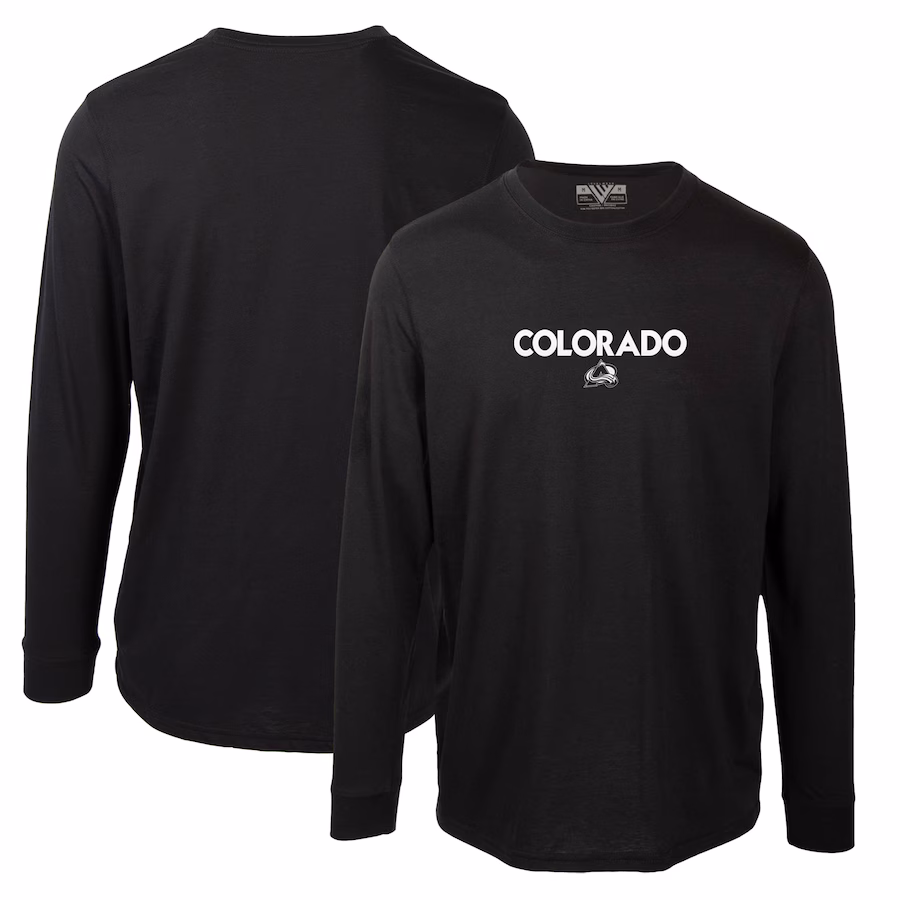 Men's Colorado Avalanche Levelwear Black Oscar City Capsule Long Sleeve T-Shirt - Ujersey NFL Shop