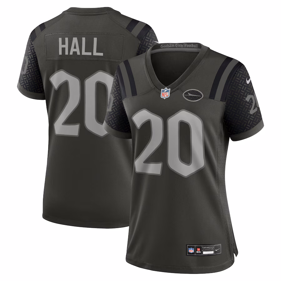 Women's Nike Breece Hall Gotham Green New York Jets 2025 Rivalries Collection Game Jersey